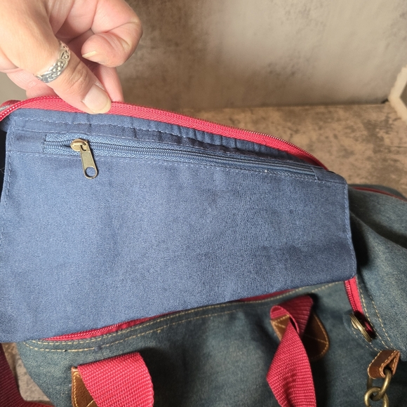 Vintage 90's Disney Expandable Denim Tote Bag Mickey Mouse - Picture 9 of 10